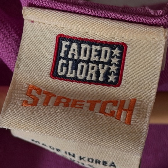 Faded Glory Top Babydoll Coquette Y2K Fuschia Floral Lace Short Sleeve Women's S - Picture 7 of 8